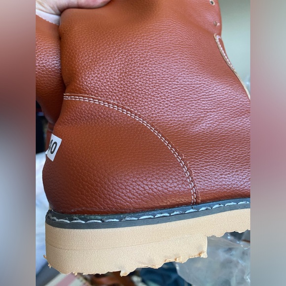 Fleece Lined Brown Leather Boots - Picture 3 of 10